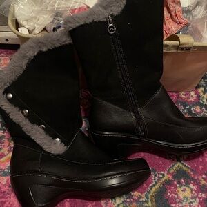 JBU by Jambu "Camille" Faux Fur Lined Side Zip Wedge Mid-Calf Boots